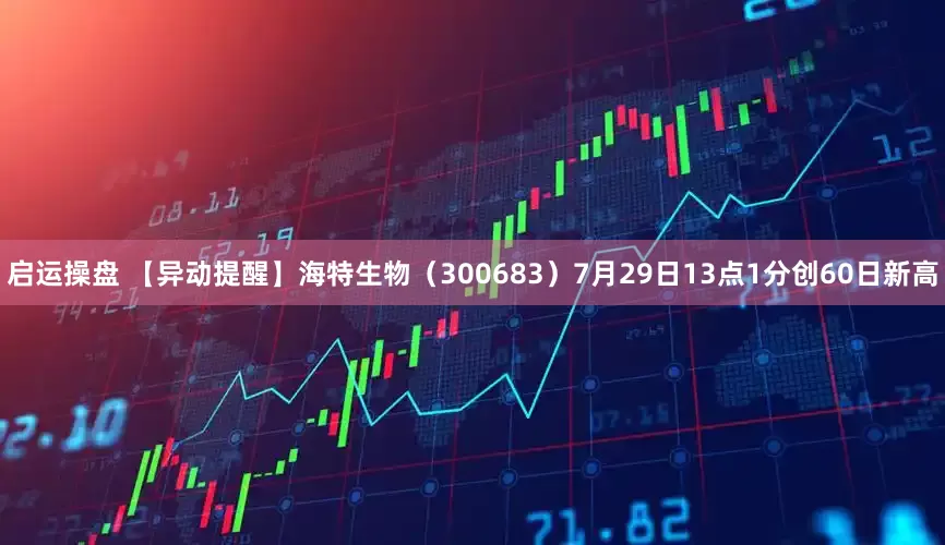 启运操盘 【异动提醒】海特生物（300683）7月29日13点1分创60日新高